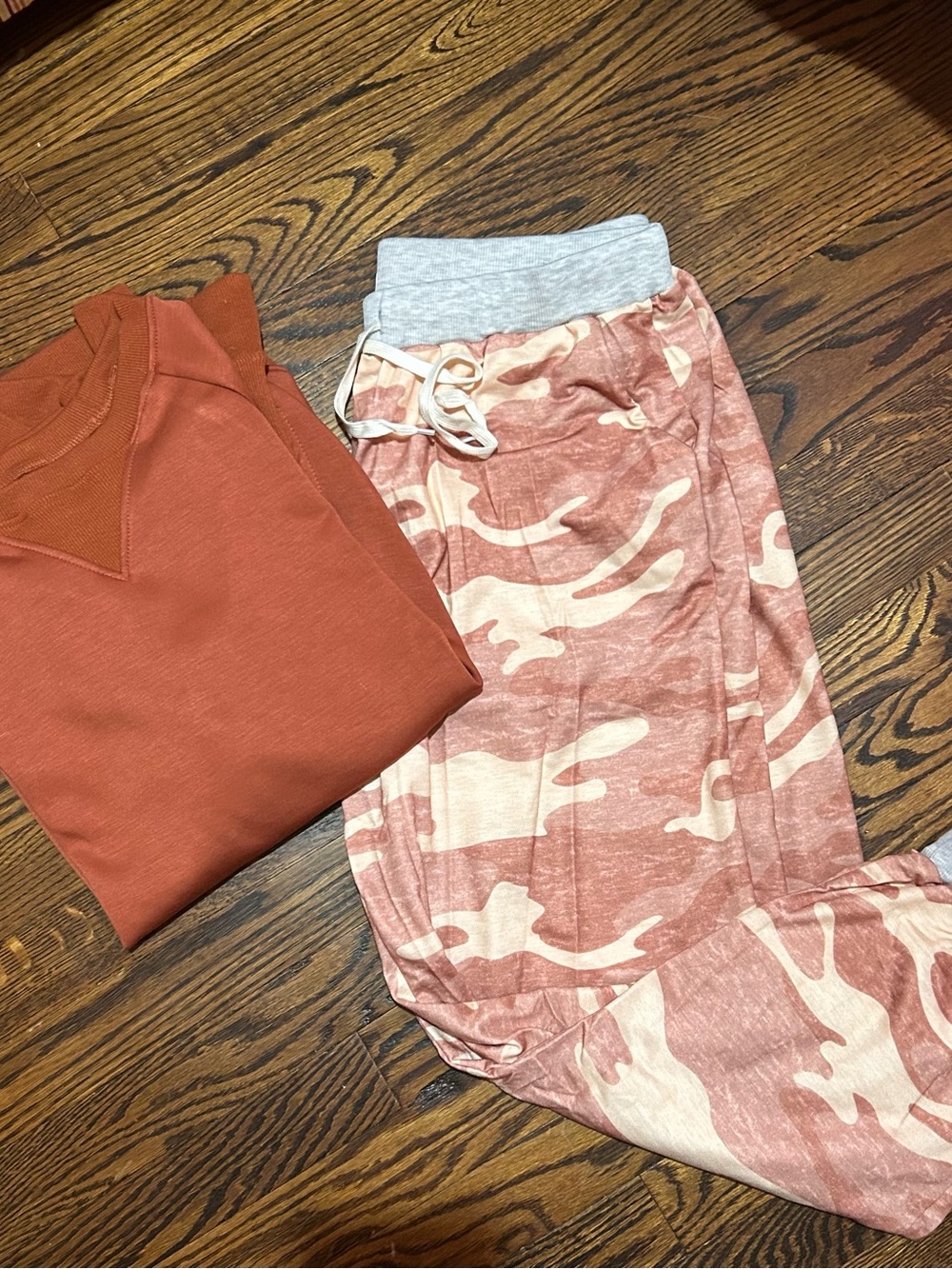 Rust Camo Lounge Pants & Rust Sweatshirt Set